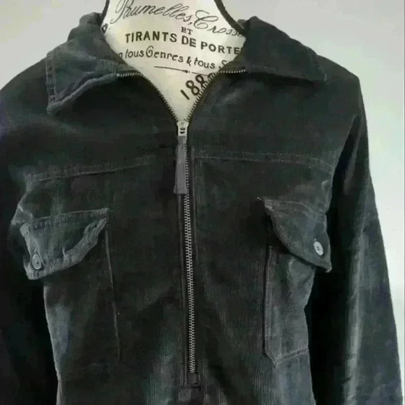 Aerie | Offline Women's Black/Gray Shadow  Oversized Henley Corduroy Shi… - Picture 2 of 5